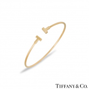 Tiffany & Co. Yellow Gold Tiffany T Narrow Wire Bracelet